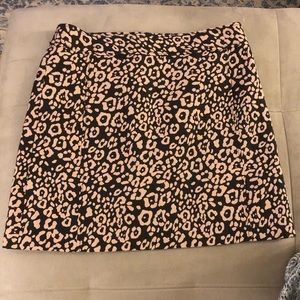 LOFT cheetah print lined skirt with pockets